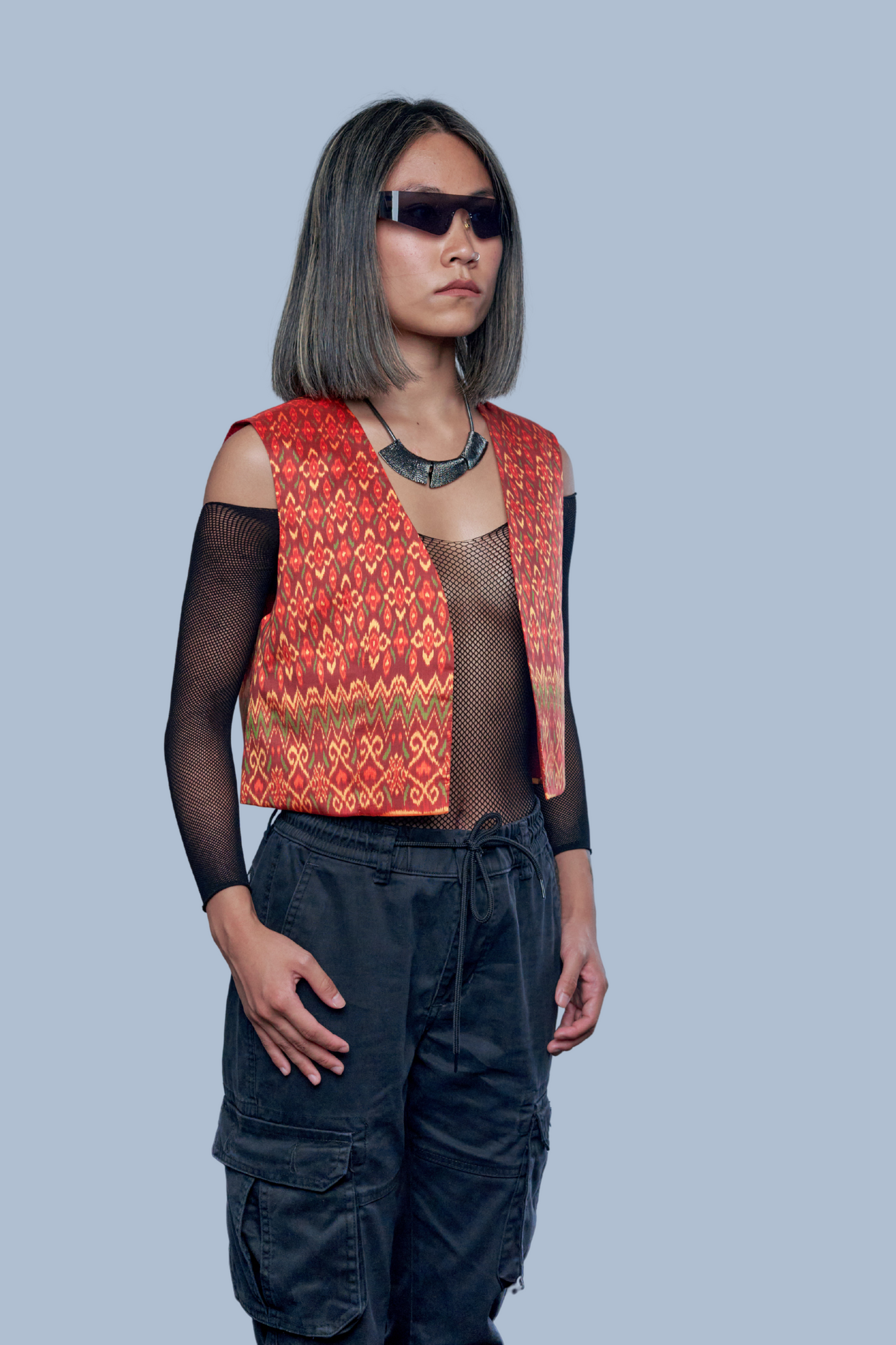 Heritage Red Vest - 100% Pure Cambodian Silk - Women