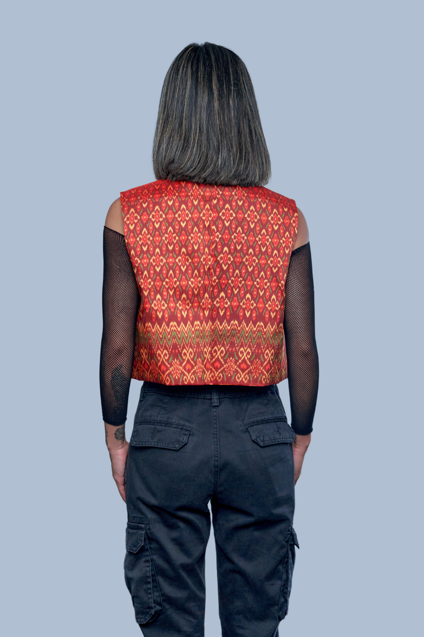 Heritage Red Vest - 100% Pure Cambodian Silk - Women