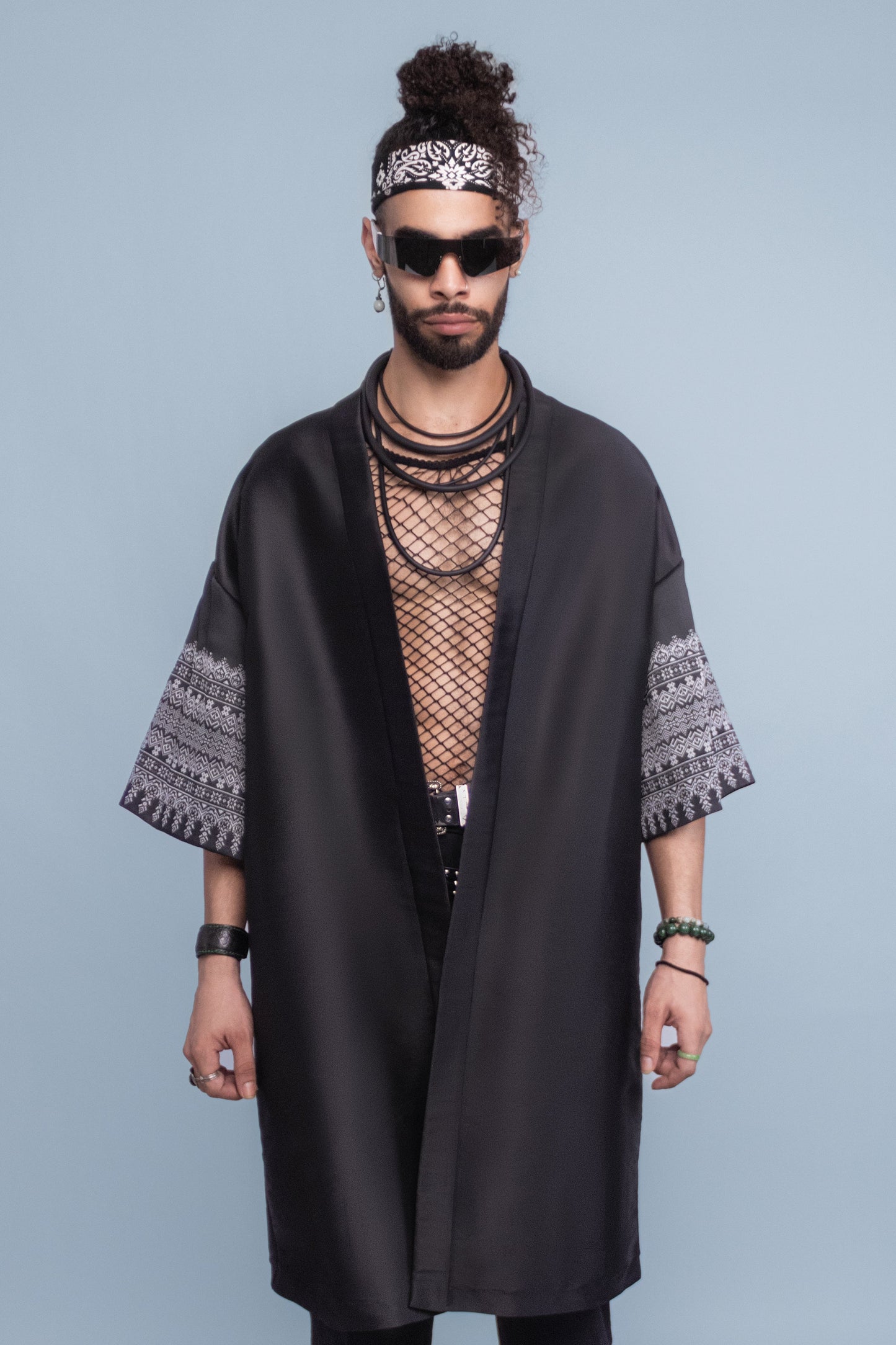 Timeless Black Robe - Cambodian Blended Silk - Unisex