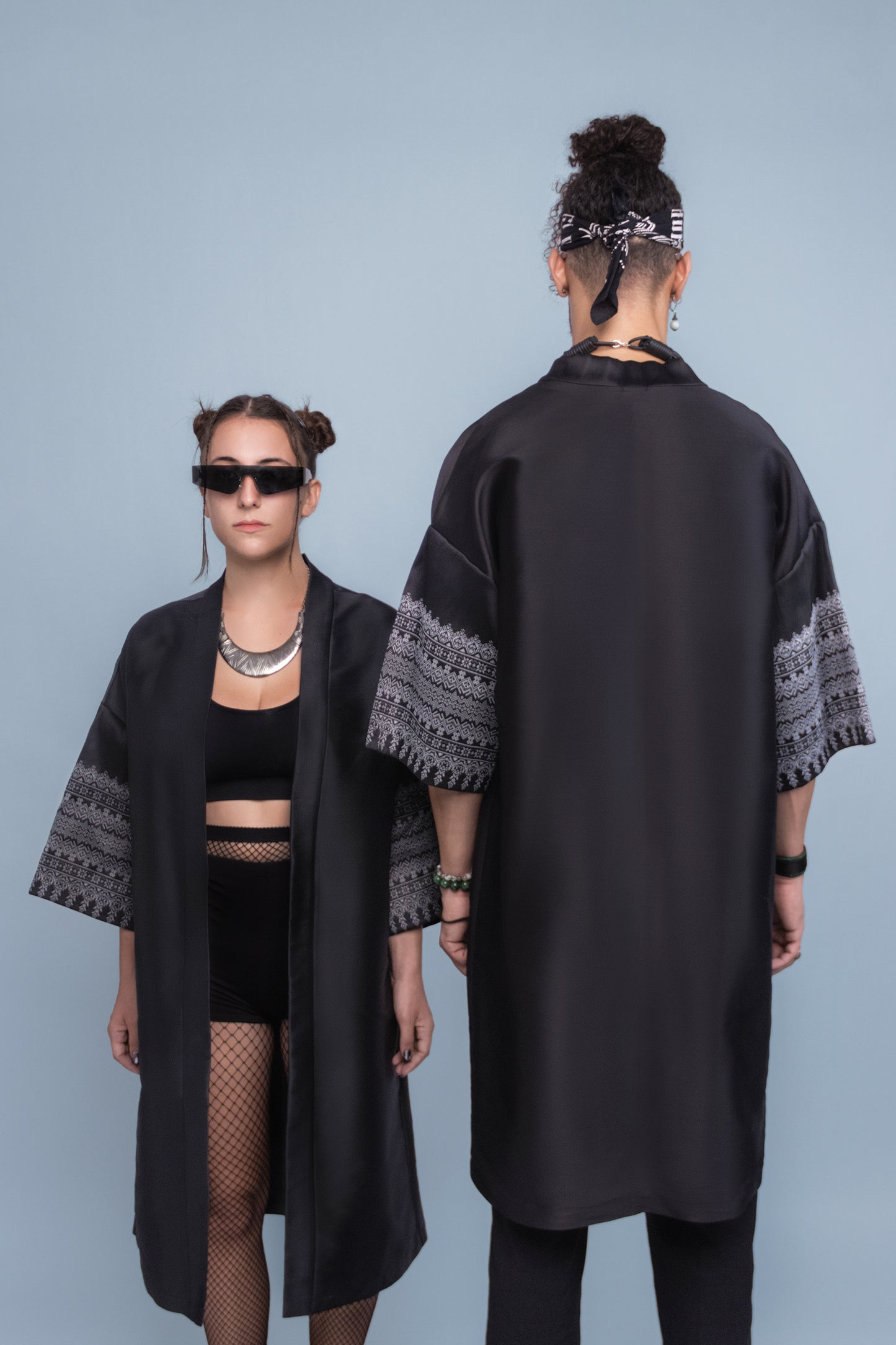 Timeless Black Robe - Cambodian Blended Silk - Unisex