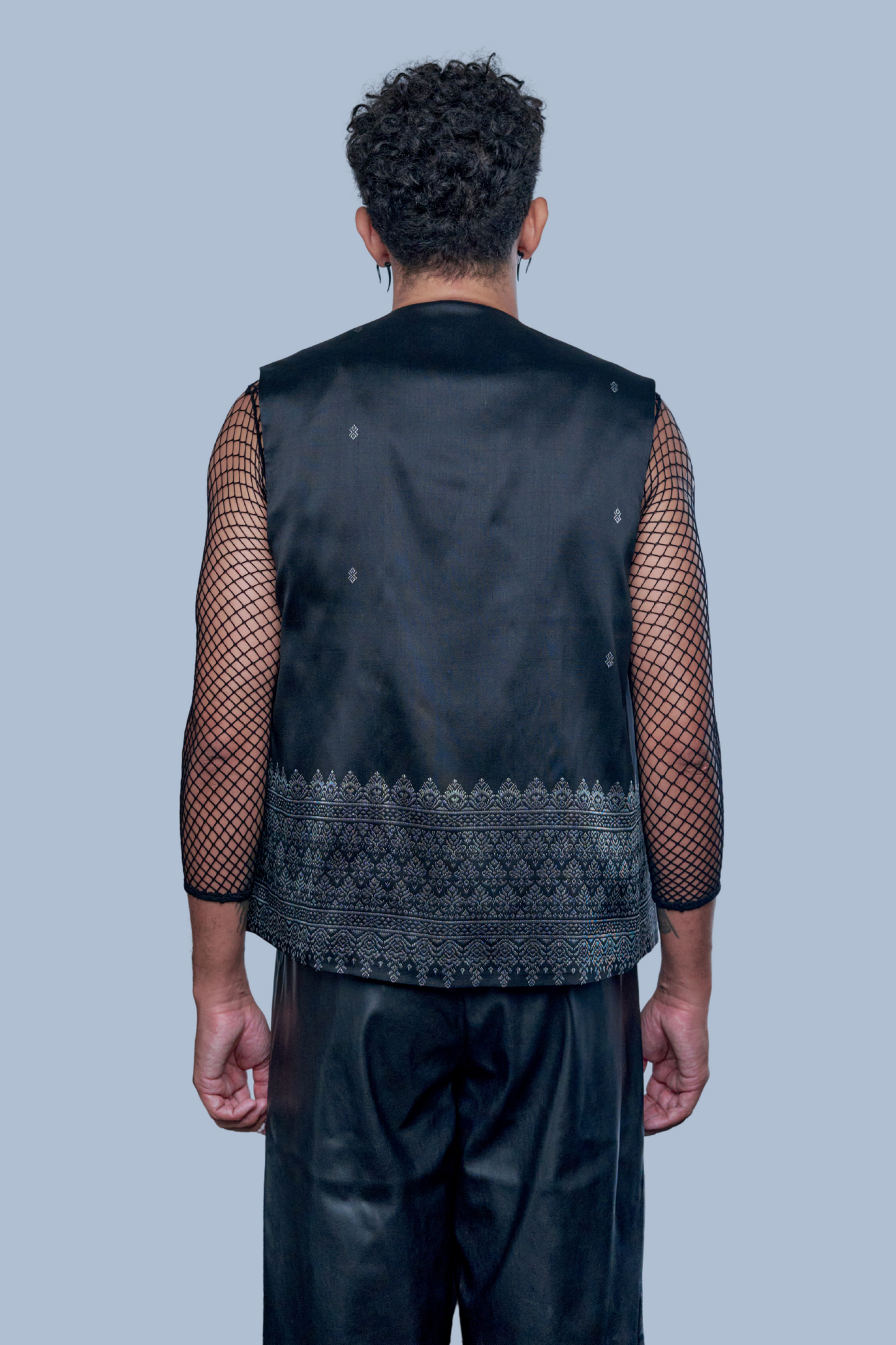 Legacy Black Vest - Cambodian Blended Silk - Men