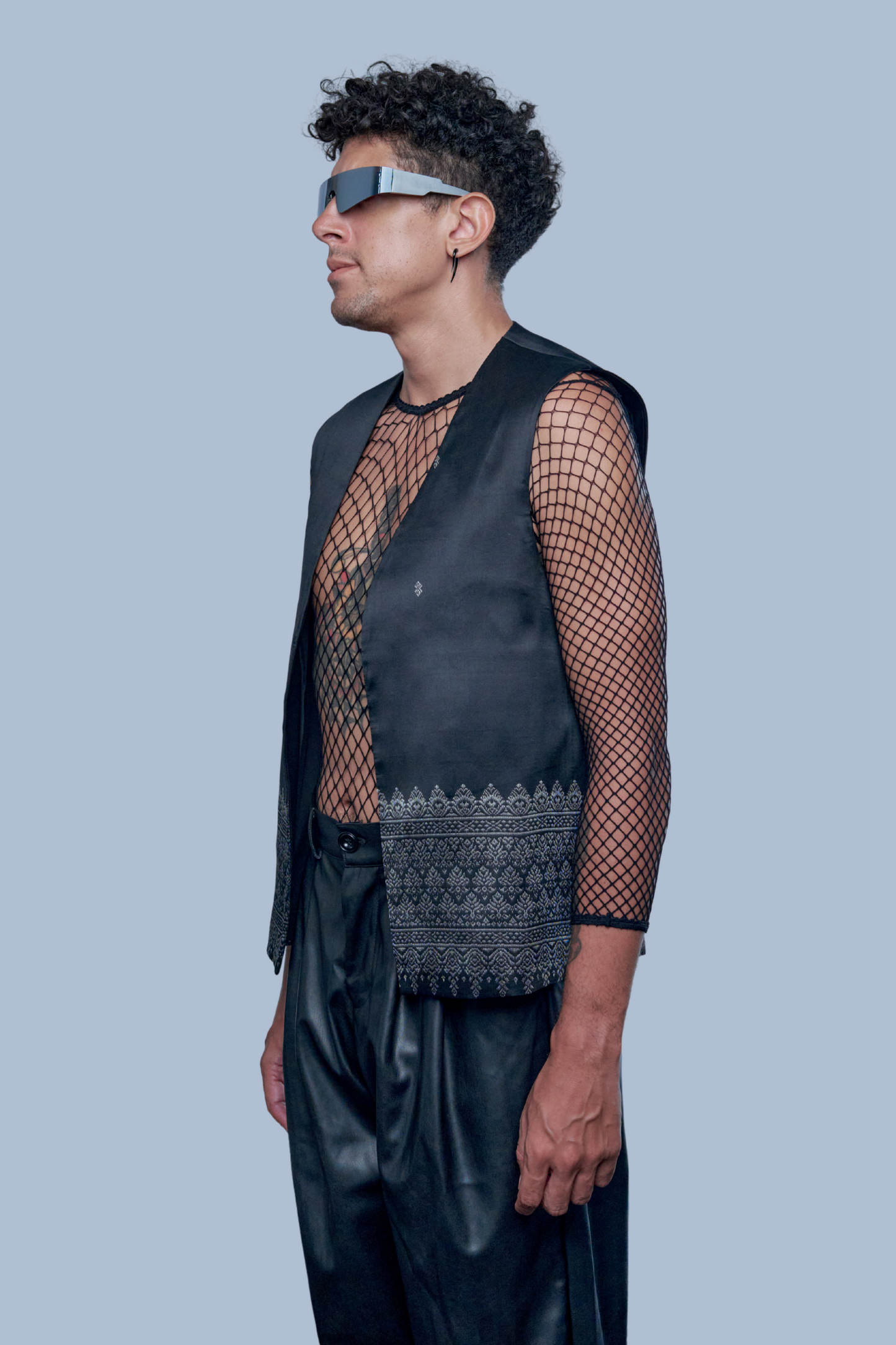 Legacy Black Vest - Cambodian Blended Silk - Men