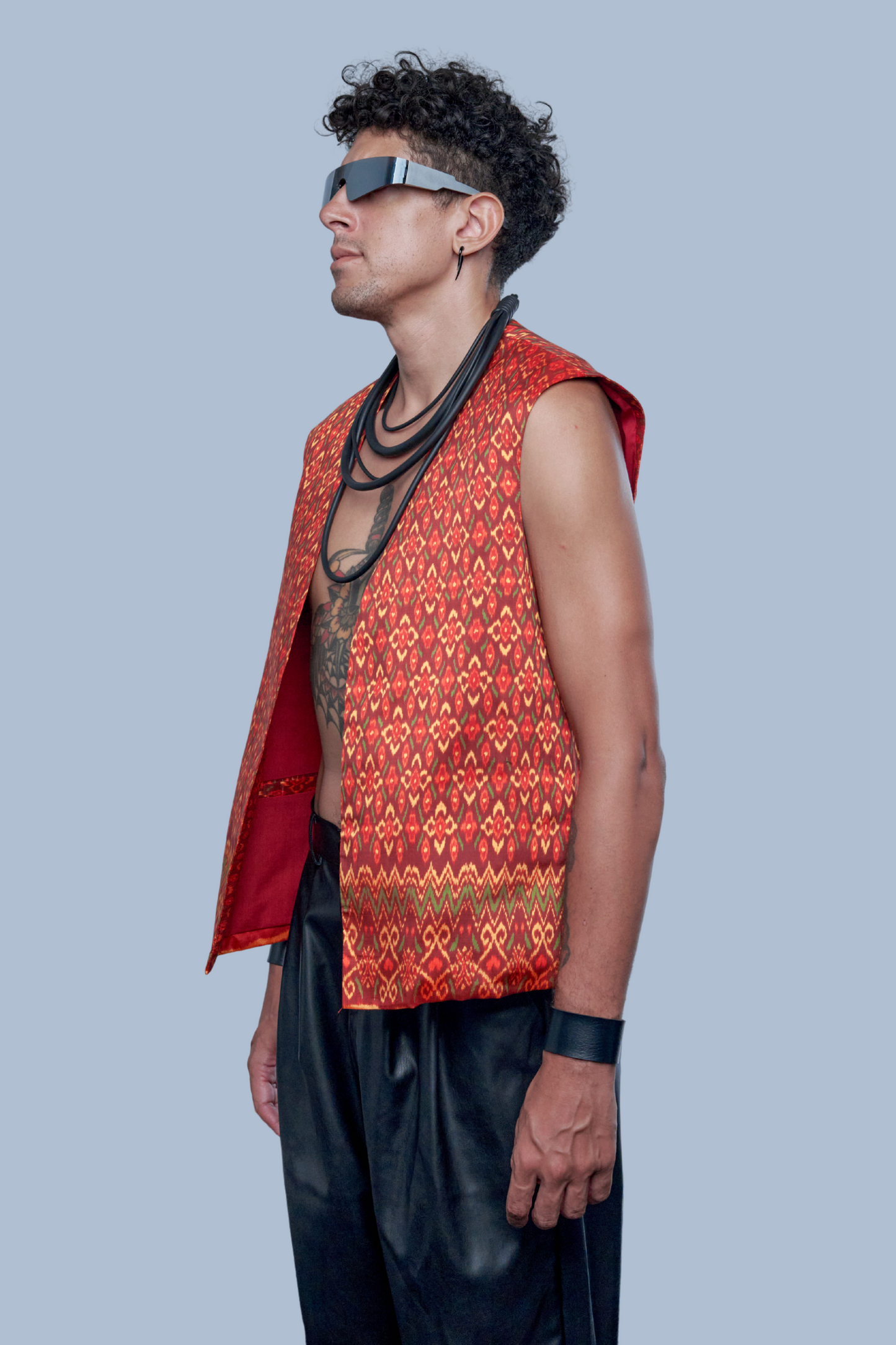 Heritage Red Vest - 100% Pure Cambodian Silk - Men