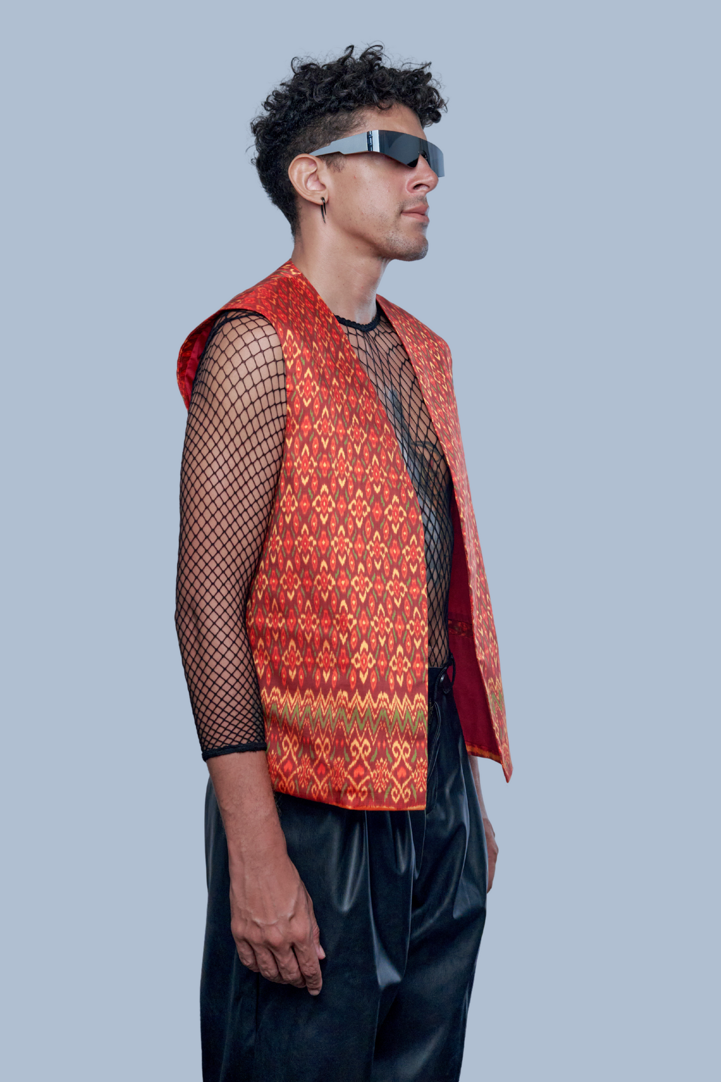 Heritage Red Vest - 100% Pure Cambodian Silk - Men