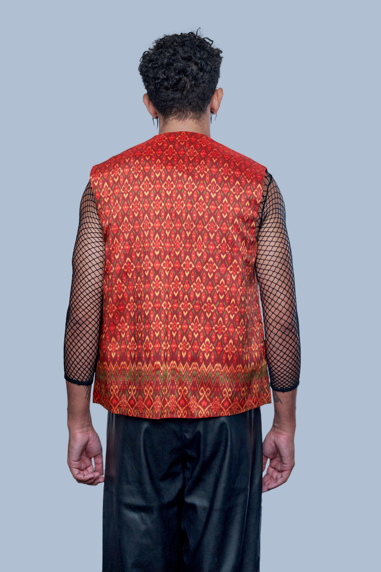 Heritage Red Vest - 100% Pure Cambodian Silk - Men