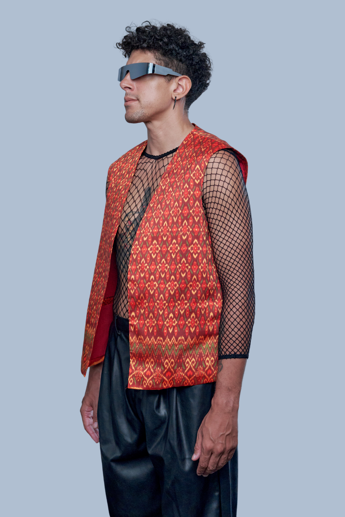 Heritage Red Vest - 100% Pure Cambodian Silk - Men