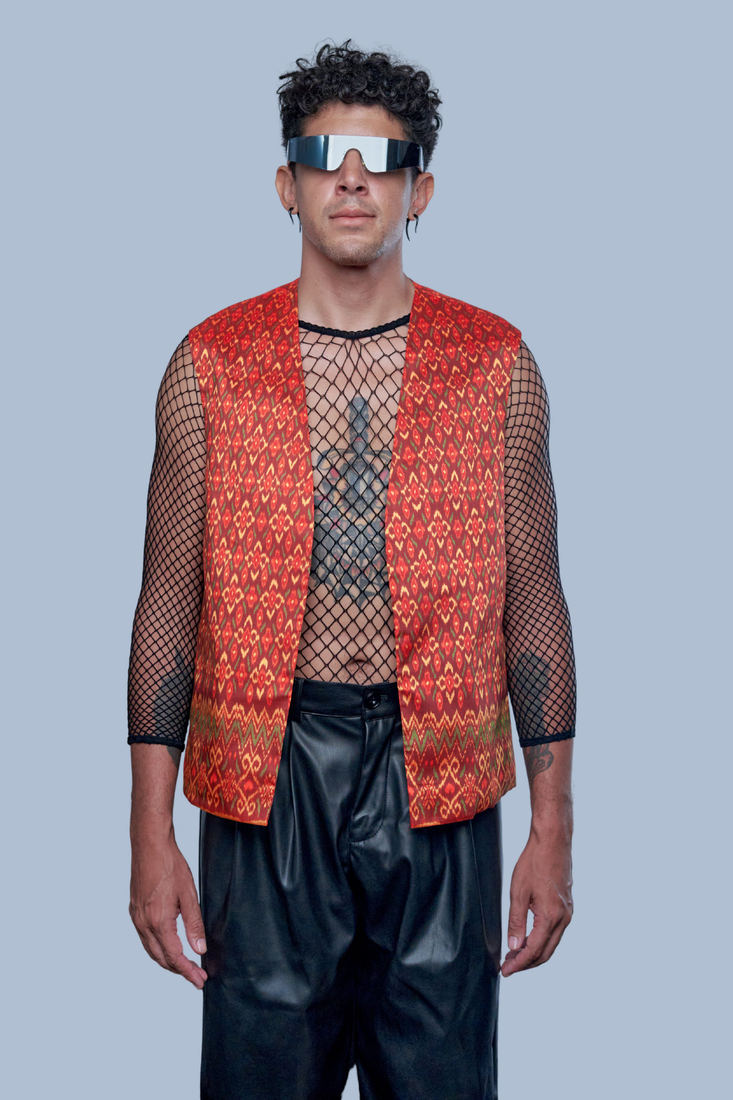 Heritage Red Vest - 100% Pure Cambodian Silk - Men
