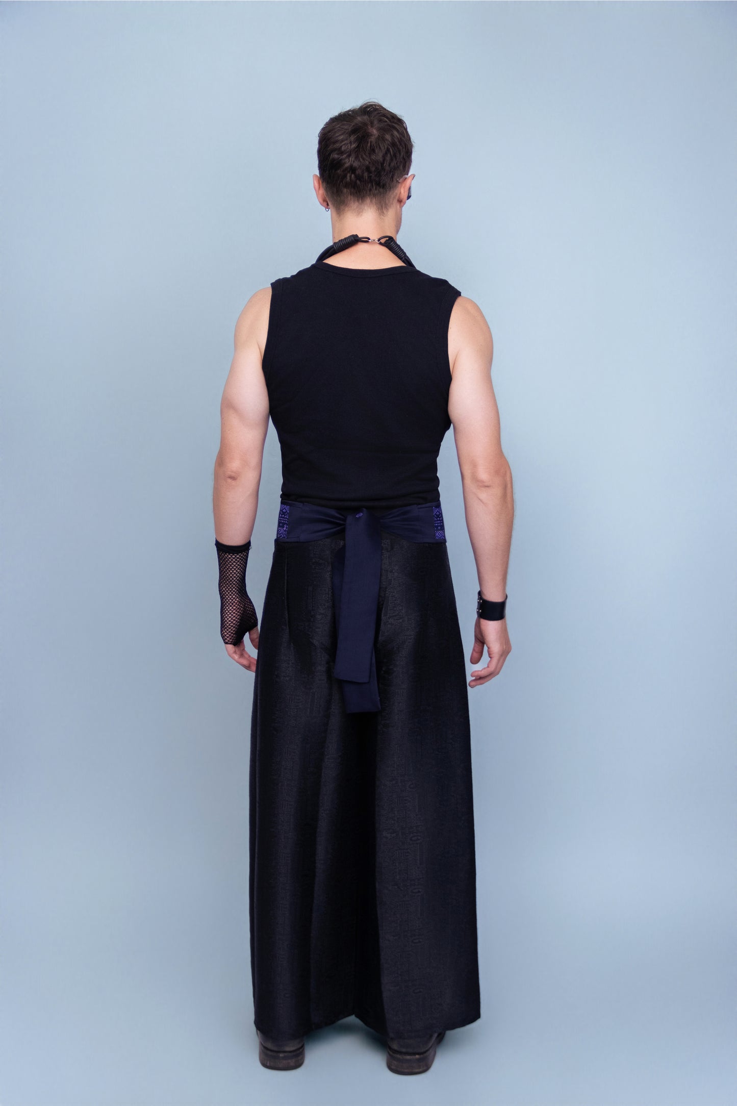 Imperial Black Corset Belt - Cambodian Blended Silk - Unisex
