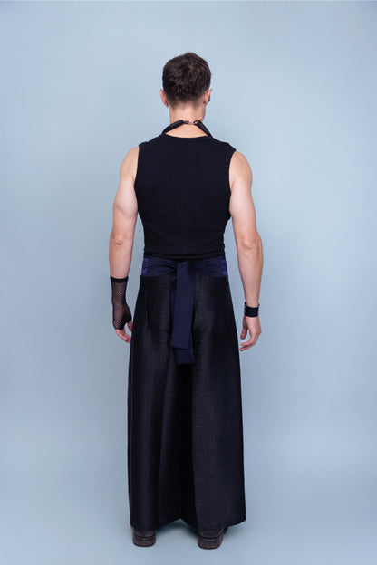 Imperial Black Corset Belt - Cambodian Blended Silk - Unisex