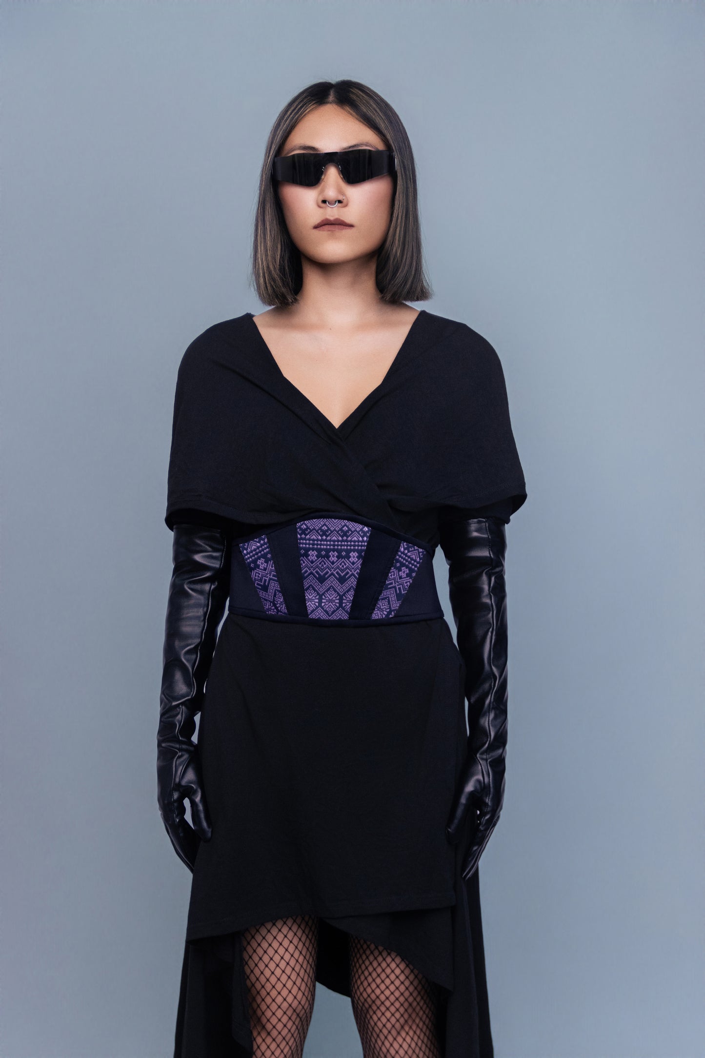 Imperial Black Corset Belt - Cambodian Blended Silk - Unisex